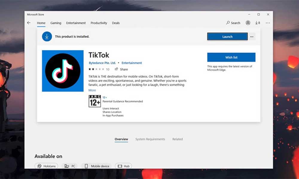 Cài đặt Tik Tok trên PC qua Microsoft Store