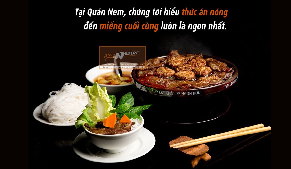Quán nem - Bún chả & Nem cua biển là một quán bún chả Hà Nội nổi tiếng tại TPHCM được rất nhiều thực khách khen ngợi